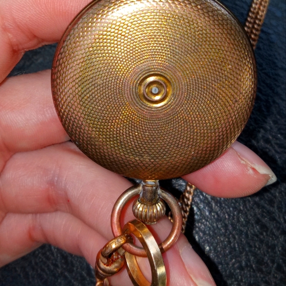 Brass colibri quartz hunter's addition pocket watch